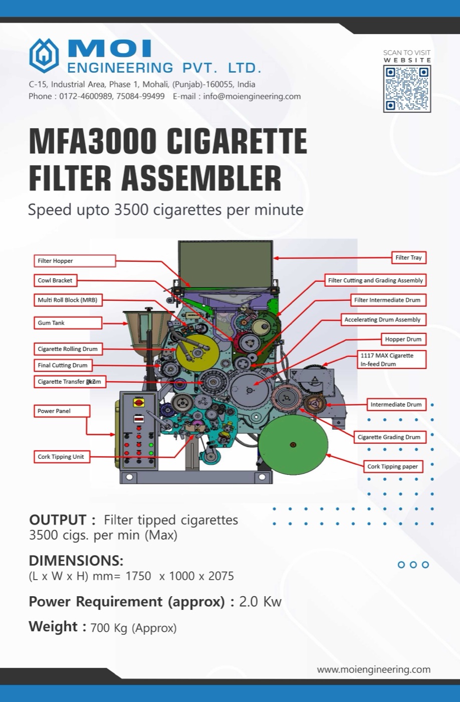 MFA3000 Cigarette Filter Assembler machine photograph